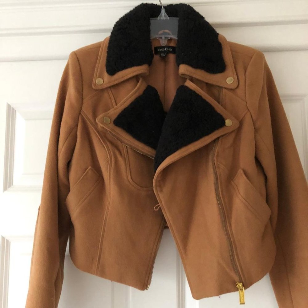 BEBE Wool Cropped Moto Jacket (Vintage) - Picture 2 of 7